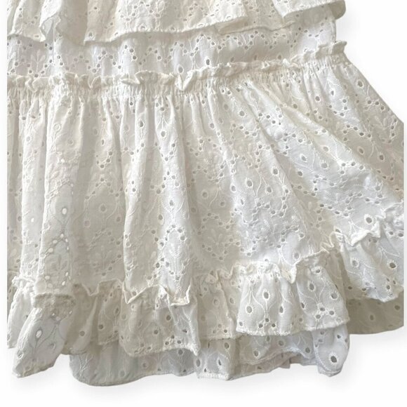 MISA LOS ANGELES Iliana Tiered Eyelet Mini Dress , Size L, White, New with tag - Picture 13 of 16